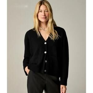 J. Crew Cashmere Patch Pocket Cardigan Women Medium Black Oversized NWT CB881